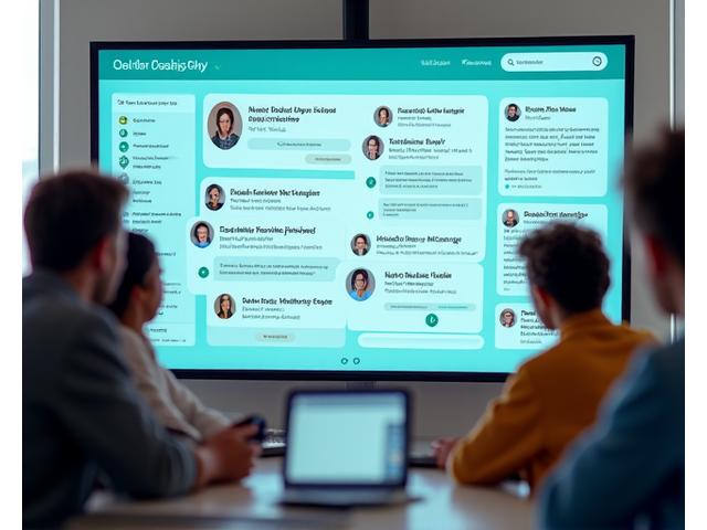 Groupe de personnes diversifiées interagissant via une interface de forum en ligne avec des bulles de discussion et des avatars