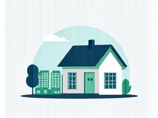 Illustration d'une maison avec des graphiques financiers en superposition, symbolisant une simulation immobilière