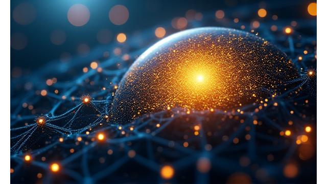 Représentation abstraite d'intelligence artificielle analysant des données financières