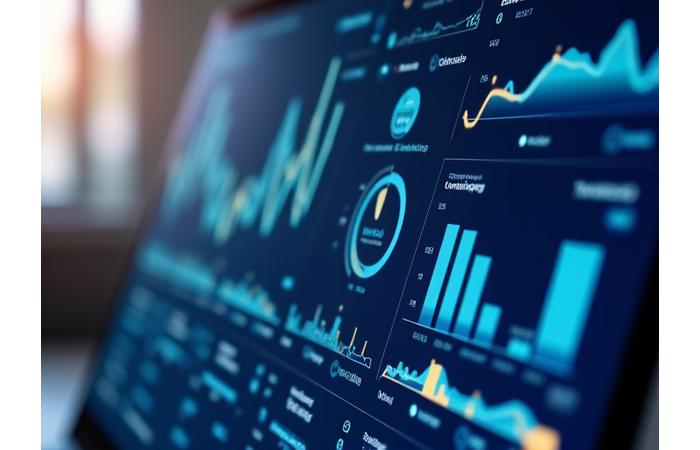 Tableau de bord financier interactif affichant des graphiques de dépenses et d'économies