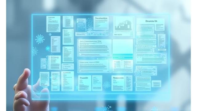 Interface utilisateur affichant une classification automatique de documents financiers par intelligence artificielle, avec extraction de données clés et suggestions d'organisation.