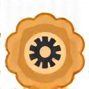 Icône stylisée d'un cookie au centre d'un engrenage, symbolisant la gestion des préférences de cookies par l'utilisateur.
