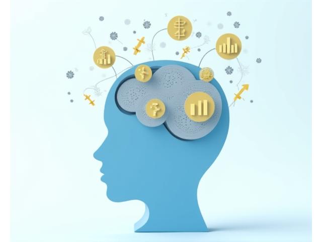 Illustration représentant des concepts de psychologie et d'économie, symbolisant l'économie comportementale.